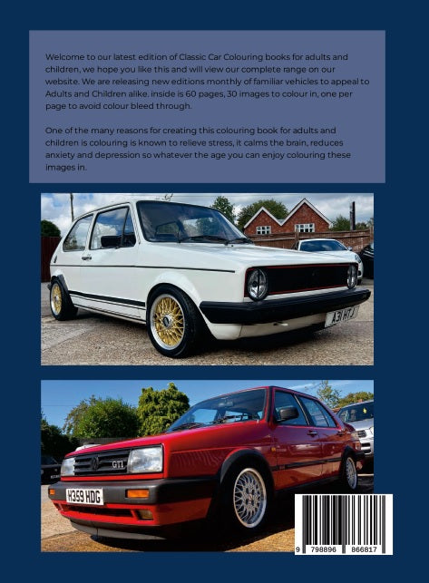 Classic Car Colouring Book Veedub ( Volkswagen) Cars Beetle Golf Camper