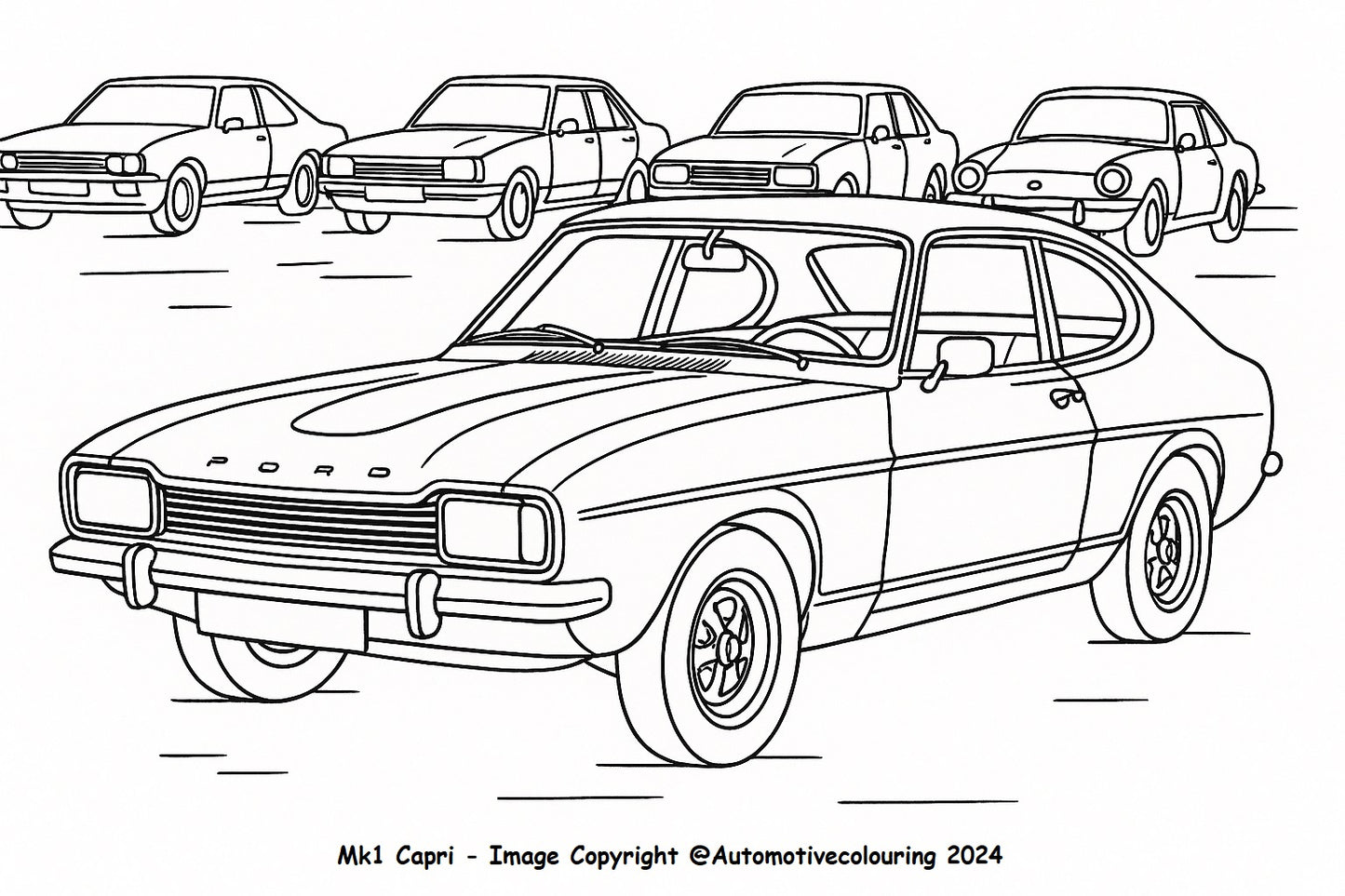 Classic Car Ford Colouring Book ESCORT SIERRA GRANADA TRANSIT