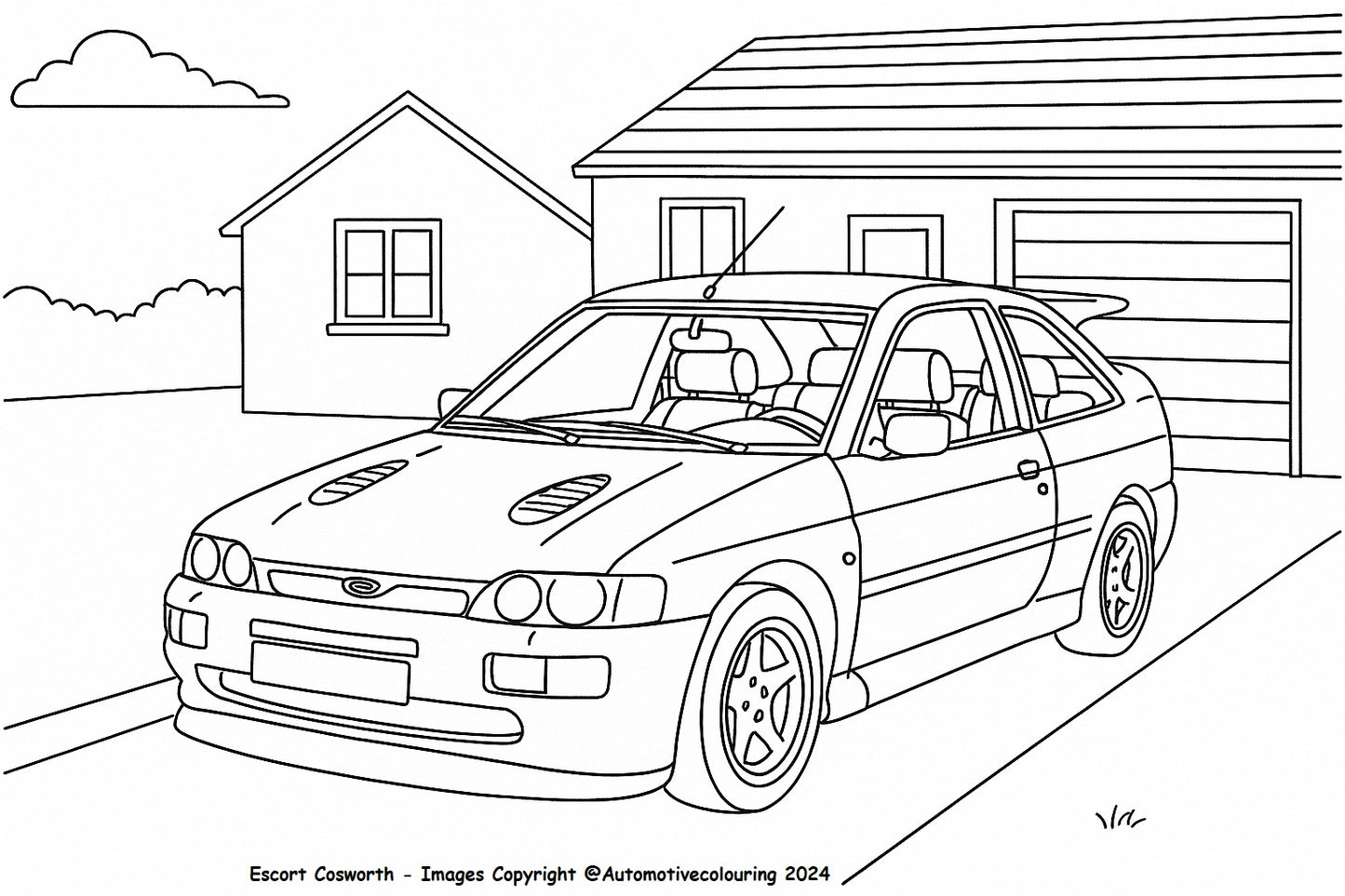Classic Car Ford Colouring Book ESCORT SIERRA GRANADA TRANSIT