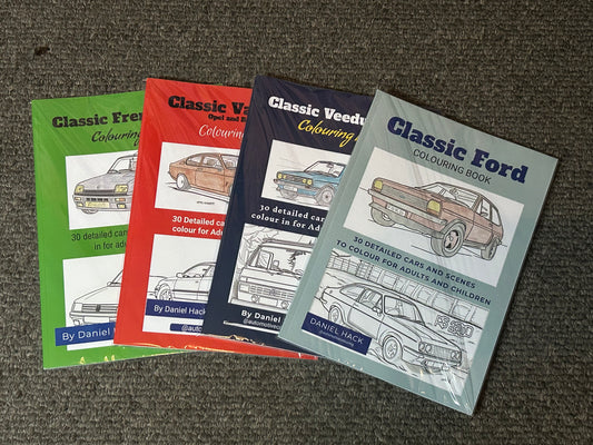 All 4 Classic Car Colouring Books Vauxhall Ford Vauxhall / Opel and French Cars - GREAT VALUE
