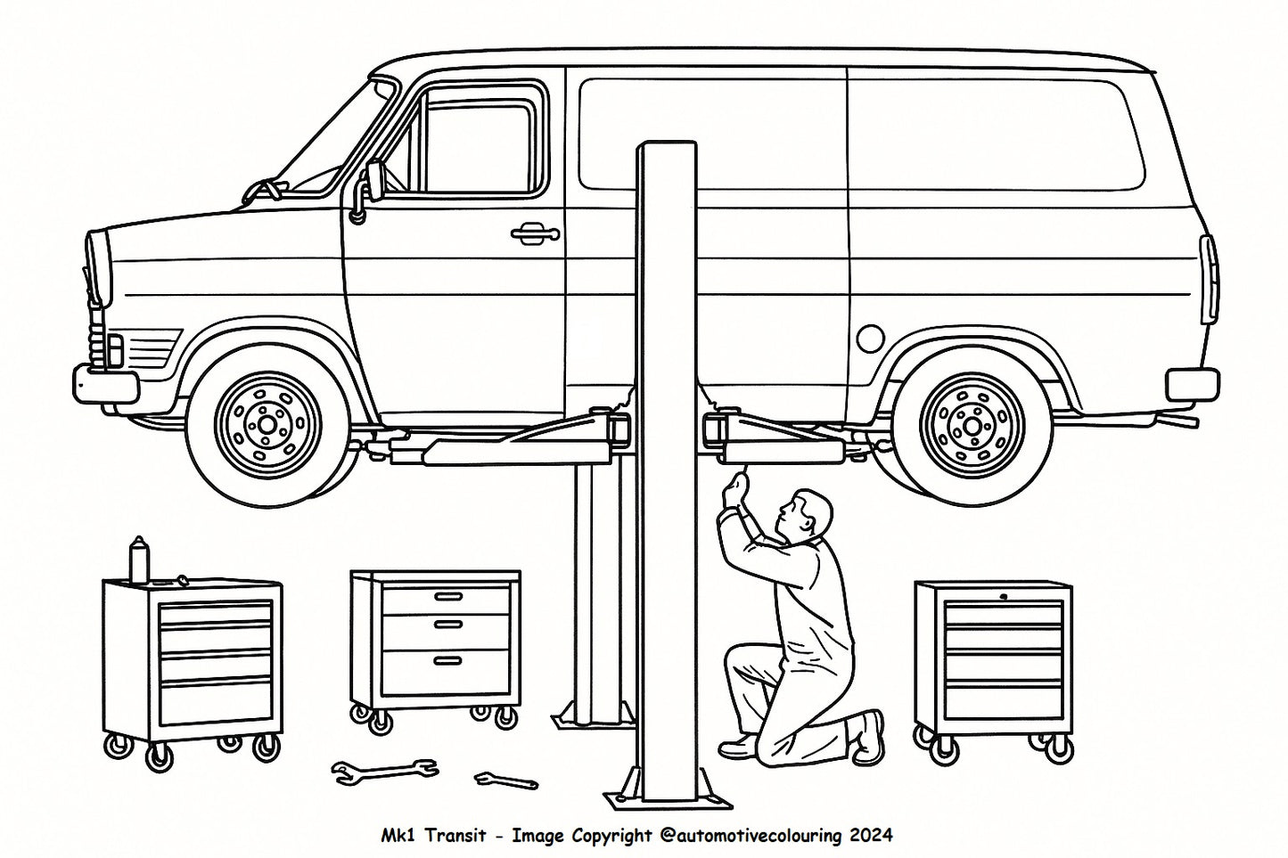 Classic Car Ford Colouring Book ESCORT SIERRA GRANADA TRANSIT