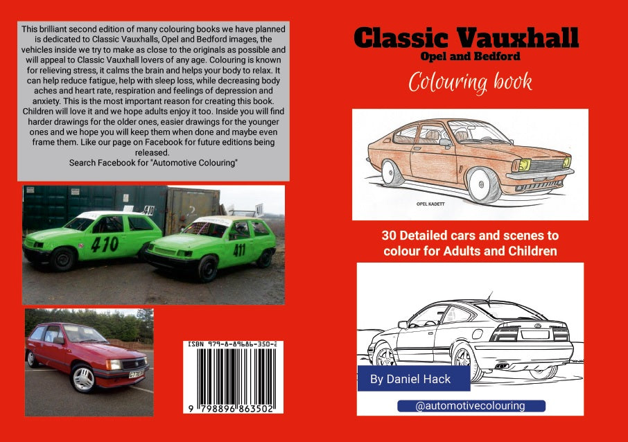 Classic Car Vauxhall Opel Bedford Colouring book Cars