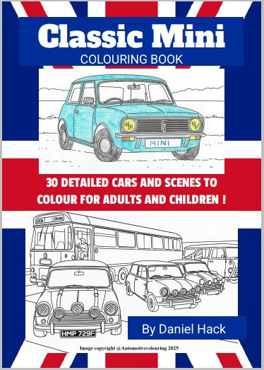 Classic Mini Colouring Book NEW RELEASE FOR DECEMBER 2025 ! Now In Stock !