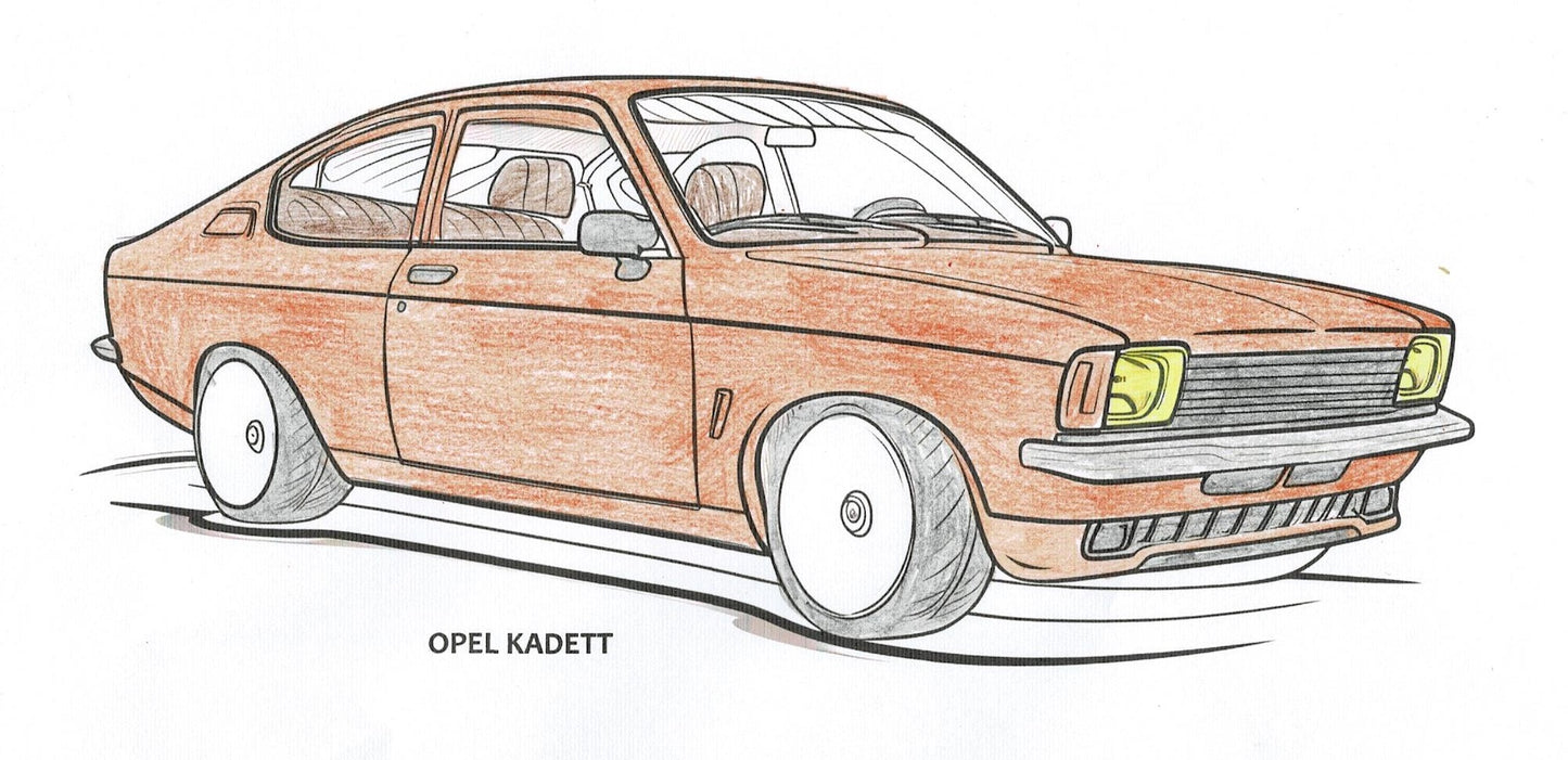 Classic Car Vauxhall Opel Bedford Colouring book Cars