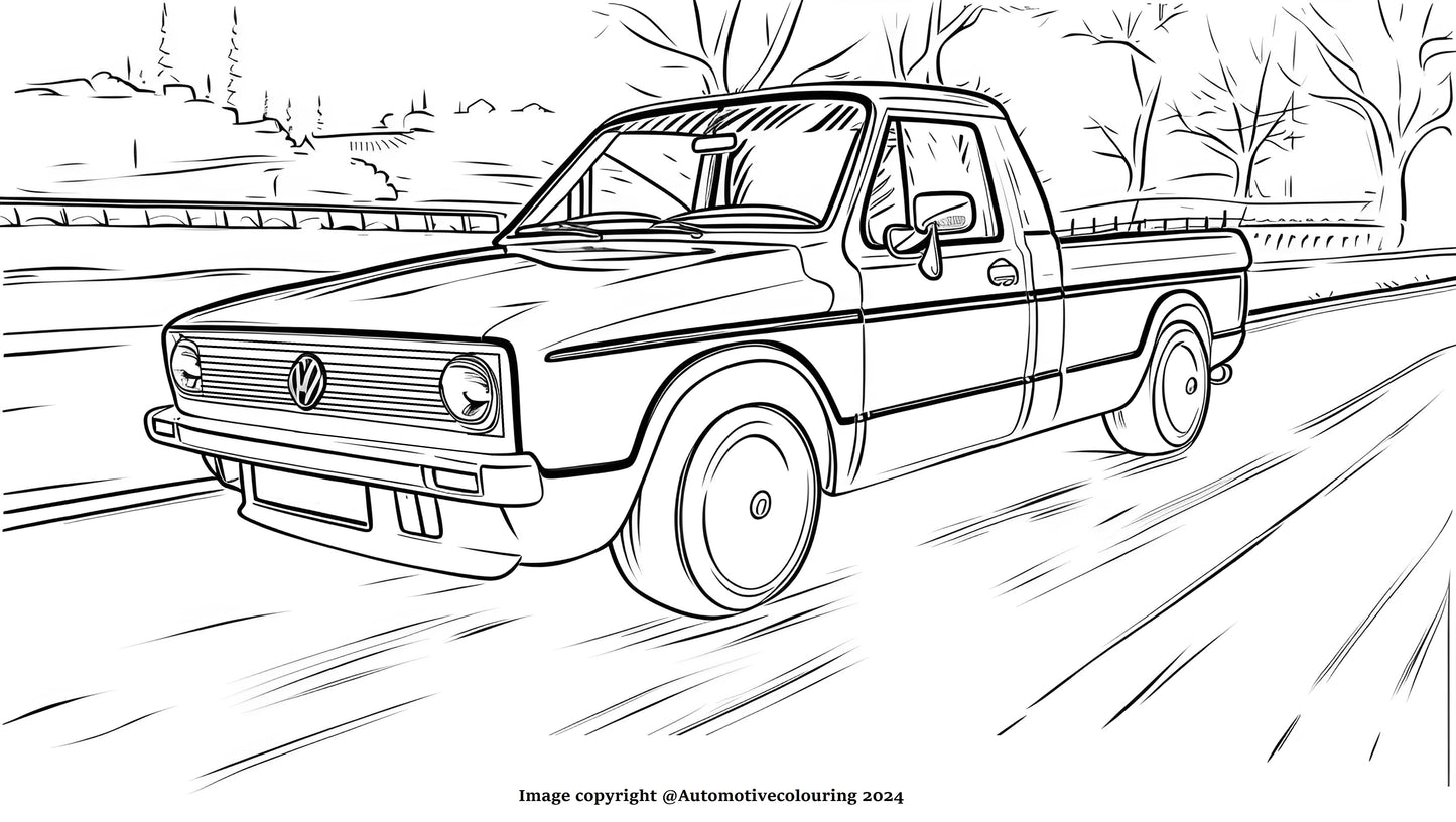 Classic Car Colouring Book Veedub ( Volkswagen) Cars Beetle Golf Camper